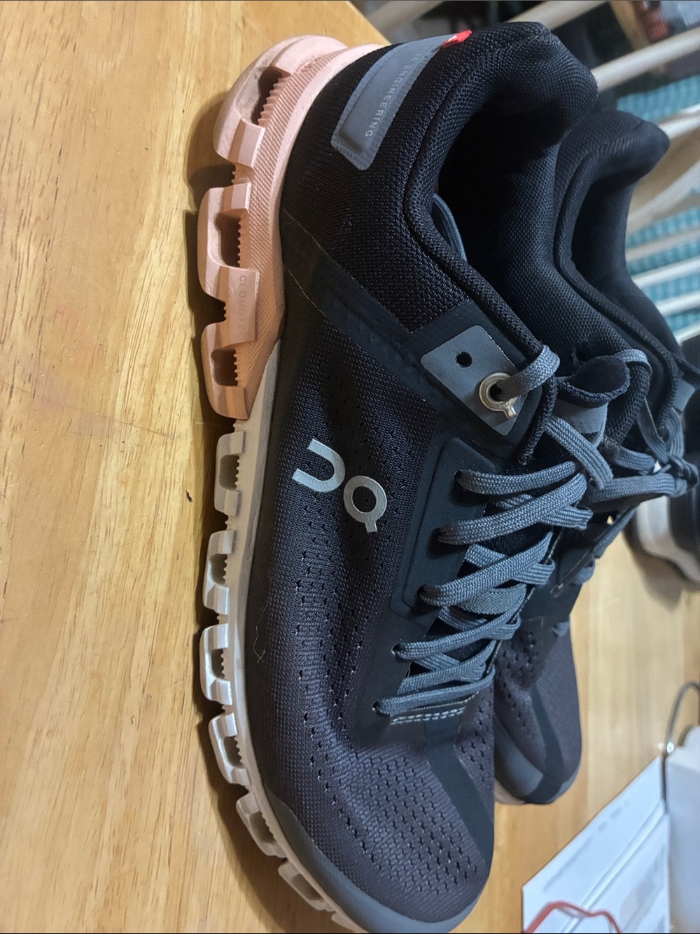 On Running Women's Black and Pink Cloudventure Running Shoes
